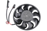 Front View Auxiliary cooling fan with resistor for Porsche 911/Boxster, designed for easy installation and efficient cooling. Includes a 24-month unlimited mileage warranty.