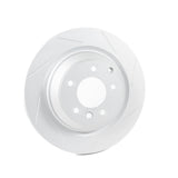 Rennline OE+ Right Rear Brake Rotor: Vented, slotted, GEOMET-coated for heat dissipation, rust resistance, and performance. Shop now at PMB Performance.