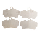 Rennline Titanium Rear Brake Shims: Reduce heat by 10%, prevent brake failure, and improve performance. Set of four, not for PCCB systems. Shop now at PMB.