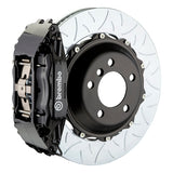 The Brembo Gran Turismo Front Big Brake Kit for 964 Carrera 2 (1990-94) includes GT 4-Piston calipers, FM1000 pads, 355mm x 32mm cross-drilled rotors, Goodrich braided lines, and CNC billet mounts. It offers premium braking performance and durability.