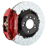 The Brembo Gran Turismo Rear Big Brake Kit for 930 includes GT 4-Piston calipers, FM1000 pads, 345mm x 28mm cross-drilled rotors, Goodrich braided lines, and CNC billet mounts. This comprehensive kit delivers exceptional braking performance and reliability.