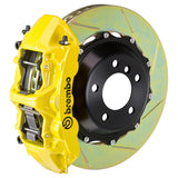 The Brembo Gran Turismo Front Big Brake Kit for 930 (1980-89) features GT 6-Piston calipers, FM1000 pads, 355mm x 32mm cross-drilled rotors, Goodrich braided lines, and CNC billet mounts. This top-tier kit ensures outstanding braking performance and reliability.
