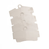 Rennline Titanium Rear Brake Shims: Reduce heat by 10%, prevent brake failure, and improve performance. Set of four, not for PCCB systems. Shop now at PMB.