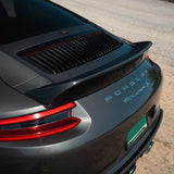 Rennline Carbon Fiber Ducktail Spoiler - 991.2: OEM+ look, easy install with 3M adhesive, fits 991.2 Carrera/Targa. shop now at PMB Performance.