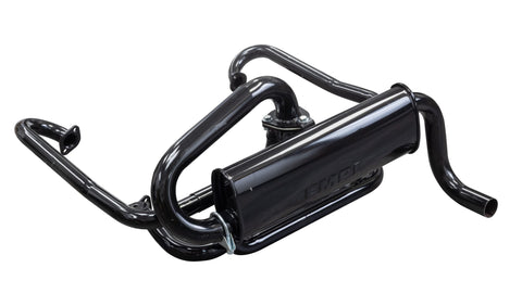 EMPI's Baja Systems feature 1.5” tubing and provide excellent ground clearance
and increased horsepower!

Quiet Muffler and Stinger are without heater; both are with Large 3 Bolt Flange and come complete hardware and gaskets.

These mild steel systems eliminate heater boxes and bolt directly to heads.

Fits 1300-1600cc.