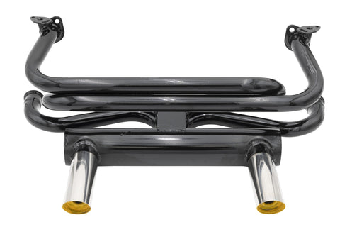 2 Tip GT Exhaust System Black with Chrome Tips 1 3/8" Tubing