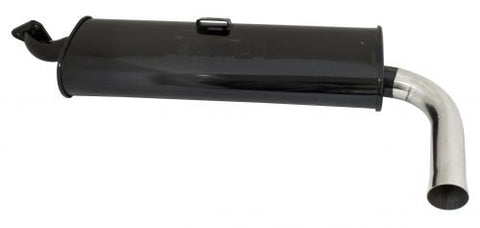 Muffler, Single Outlet, Black with Chrome Tip Quiet Style, Type 2 63-71
