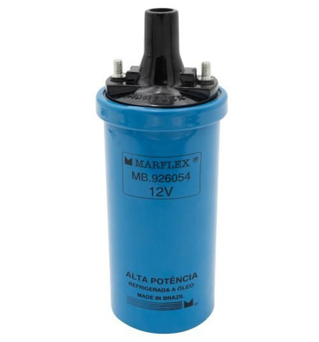 12-Volt Blue Ignition Coil, 3.5 Ohms Primary Resistance, Oil-filled