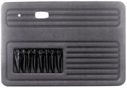 Alternate view of the EMPI universal black door panel kit for VW Type 1 Beetle, panel set