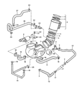 Breather Hose, Intake Plenum to MAF for Porsche 928 (1987-95)