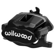 Wilwood Left Rear CPB Caliper, Black Position 13 / 0.81-Inch Rotor Width / 41mm: Black CPB assembly with a white wordmark, dark bracket and actuator projection at the top.