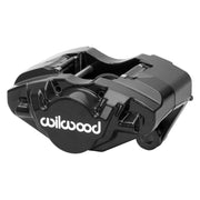 Wilwood black rear D31 caliper for Porsche 911 1969–1983, 0.79-inch rotor-width configuration, angled view showing the logo face, bridge and mounting features