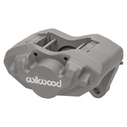 Wilwood anodized front D45 caliper for Porsche 911 1975–1983, 0.79-inch rotor-width configuration, angled view showing the logo face, bridge and mounting features