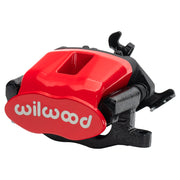 Wilwood Red Right Rear Position 1 CPB Hydra-Mechanical Brake Caliper, 34 mm Bore: red combination body, upper pad cavity and dark carrier