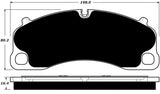 Porterfield Front/Rear Brake Pad Set for Porsche 991 Turbo with Iron Rotors (2016)