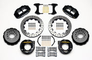 Wilwood rear Superlite 4R kit for large C10 2.42-inch-offset axle: black calipers and 12.88-inch drilled/slotted rotor pieces laid out