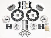 Wilwood front Dynalite kit for GM/Ford forged-caliper drag setup: gray calipers and 10.75-inch drilled rotor pieces laid out