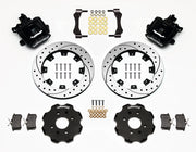 Wilwood rear CPB kit for Honda/Acura original-disc hub arrangement: black calipers and 12.19-inch drilled/slotted rotor pieces laid out