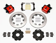 Wilwood rear CPB kit for Honda/Acura original-disc hub arrangement: red calipers and 12.19-inch plain-face rotor pieces laid out