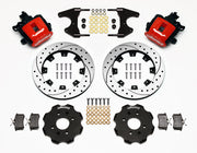Wilwood rear CPB kit for Civic 200 × 35 mm drum-hub layout: red calipers and 12.19-inch drilled/slotted rotor pieces laid out