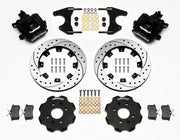 Wilwood rear CPB kit for Civic 200 × 35 mm drum-hub layout: black calipers and 12.19-inch drilled/slotted rotor pieces laid out