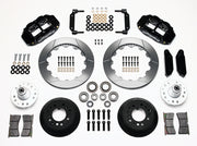 Wilwood front Superlite 6R kit for later Ford/Mercury disc spindles: black calipers and 12.88-inch slotted rotor pieces laid out