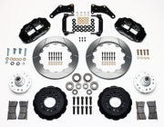 Wilwood front Superlite 6R kit for Chevrolet CPP passenger-car spindles: black calipers and 12.88-inch slotted rotor pieces laid out