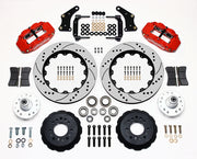 Wilwood front Superlite 6R kit for CPP Chevrolet large-rotor setup: red calipers and 14.00-inch drilled/slotted rotor pieces laid out