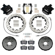 Wilwood rear CPB kit for S2000 rear parking-caliper setup: black calipers and 12.88-inch drilled/slotted rotor pieces laid out