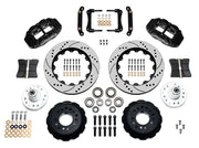 Wilwood front Superlite 6R kit for early GM large-rotor front setup: black calipers and 14.00-inch drilled/slotted rotor pieces laid out