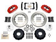 Wilwood front Superlite 6R kit for later GM large-rotor hub arrangement: red calipers and 14.00-inch slotted rotor pieces laid out