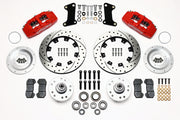 Wilwood front Dynapro 6 kit for GM/Ford pin-spindle six-piston setup: red calipers and 12.19-inch drilled/slotted rotor pieces laid out