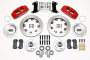 Wilwood front Dynapro 6 kit for GM/Ford pin-spindle six-piston setup: red calipers and 12.19-inch plain-face rotor pieces laid out