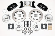 Wilwood front Dynapro 6 kit for GM/Ford pin-spindle six-piston setup: black calipers and 12.19-inch plain-face rotor pieces laid out