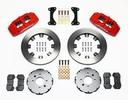 Wilwood front Dynapro 6 kit for Honda/Acura 262 mm factory spindle: red calipers and 12.19-inch plain-face rotor pieces laid out