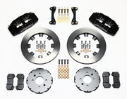 Wilwood front Dynapro 6 kit for Honda 240 mm factory spindle: black calipers and 12.19-inch plain-face rotor pieces laid out