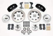 Wilwood front Dynapro 6 kit for ProSpindle Dynapro mounting: black calipers and 12.19-inch plain-face rotor pieces laid out