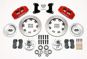 Wilwood front Dynapro 6 kit for Ford/Mercury six-piston disc conversion: red calipers and 12.19-inch plain-face rotor pieces laid out