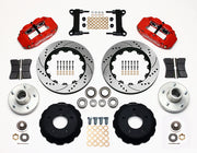 Wilwood front Superlite 6R kit for CPP truck 14-inch brake setup: red calipers and 14.00-inch drilled/slotted rotor pieces laid out