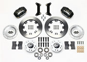 Wilwood front Forged Dynalite Internal kit for GMC/Buick/Chevrolet/Oldsmobile/Pontiac/Isuzu disc spindle: paired black calipers, 12.19-inch plain-face rotors and hardware laid out