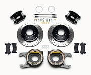 Wilwood rear D154 kit for Dana 35 2.56-inch offset: paired black calipers, 12.19-inch drilled and slotted rotors and hardware laid out