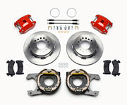 Wilwood rear D154 kit for Dana 35 2.56-inch offset: paired red calipers, 12.19-inch plain-face rotors and hardware laid out
