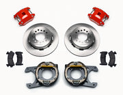 Wilwood rear D154 kit for Large Chevy C10 2.42-inch offset: paired red calipers, 12.19-inch plain-face rotors and hardware laid out