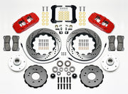 Wilwood front brake kit for F-150/Navigator/Blackwood/F-150 Heritage, red AERO6 calipers and 14.25-inch drilled/slotted rotors laid out