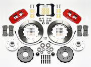 Wilwood front brake kit for F-150/Navigator/Blackwood/F-150 Heritage, red AERO6 calipers and 14.25-inch slotted rotors laid out