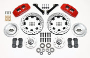 Wilwood front brake kit for Buick/Chevrolet/Oldsmobile/Pontiac, red Dynapro 6 calipers and 12.19-inch drilled/slotted rotors laid out