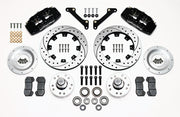 Wilwood front brake kit for Buick/Chevrolet/Oldsmobile/Pontiac, black Dynapro 6 calipers and 12.19-inch drilled/slotted rotors laid out