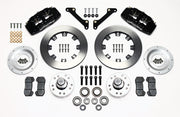 Wilwood front brake kit for Buick/Chevrolet/Oldsmobile/Pontiac, black Dynapro 6 calipers and 12.19-inch plain-face rotors laid out