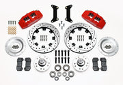 Wilwood front brake kit for GMC/Buick/Chevrolet/Oldsmobile/Pontiac/Isuzu, red Dynapro 6 calipers and 12.19-inch drilled/slotted rotors laid out