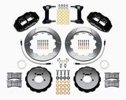 Wilwood front brake kit for FR-S/BRZ/86/GR86, black Superlite 6R calipers and 12.88-inch slotted rotors laid out